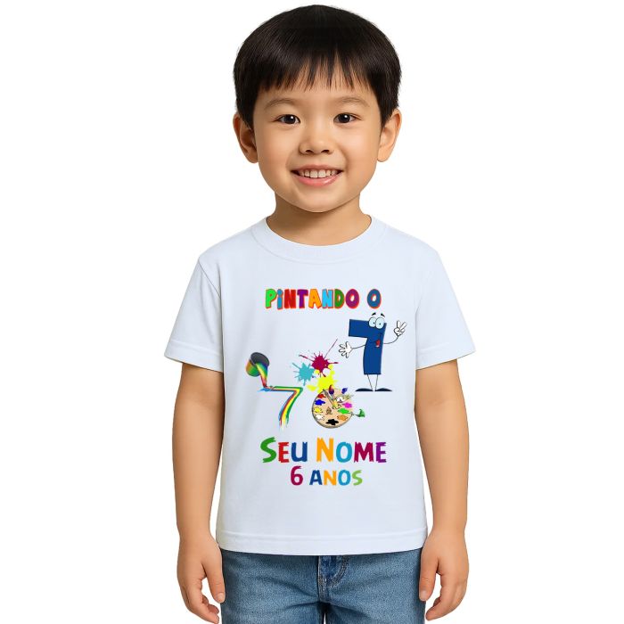 Camiseta Pintando o 7 Divertida Estampa Personalizada
