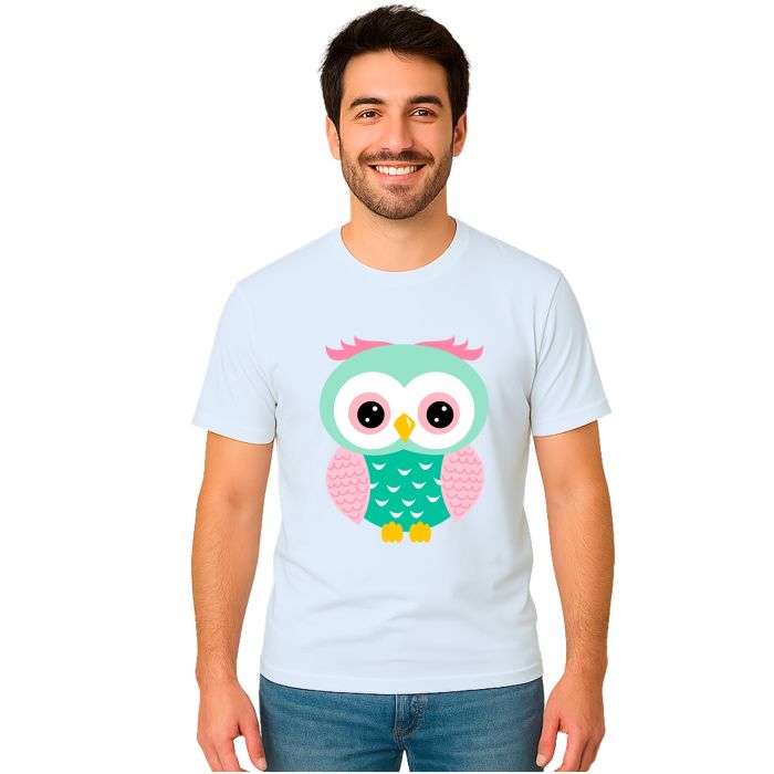 Camiseta Coruja Verde Corujinha Estampa Personalizada