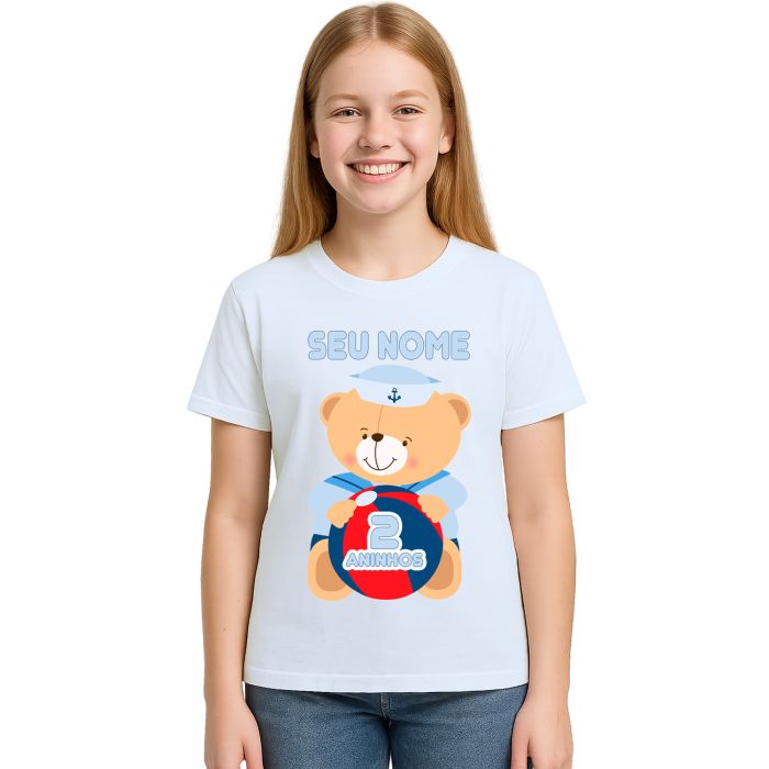 Camiseta Ursinho Marinheiro Ball Estampa Personalizada