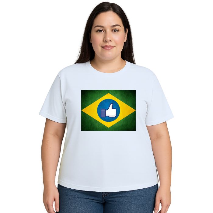 Camiseta Brasil Bandeira Like Estampa Personalizada