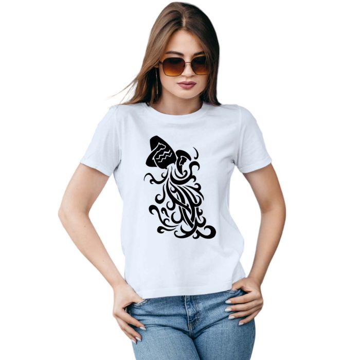 Camiseta Signo Aquário Tribal Astrologia Personalizada