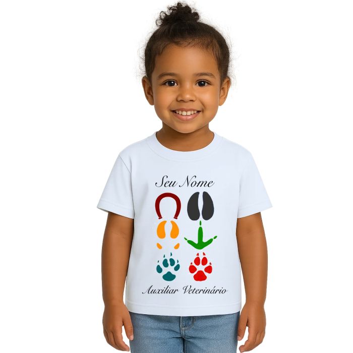 Camiseta Auxiliar Veterinário Estampa Personalizada