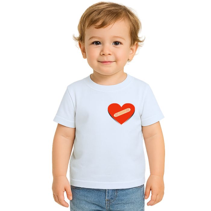 Camiseta Coração Band Aid Curativo Estampa Personalizada