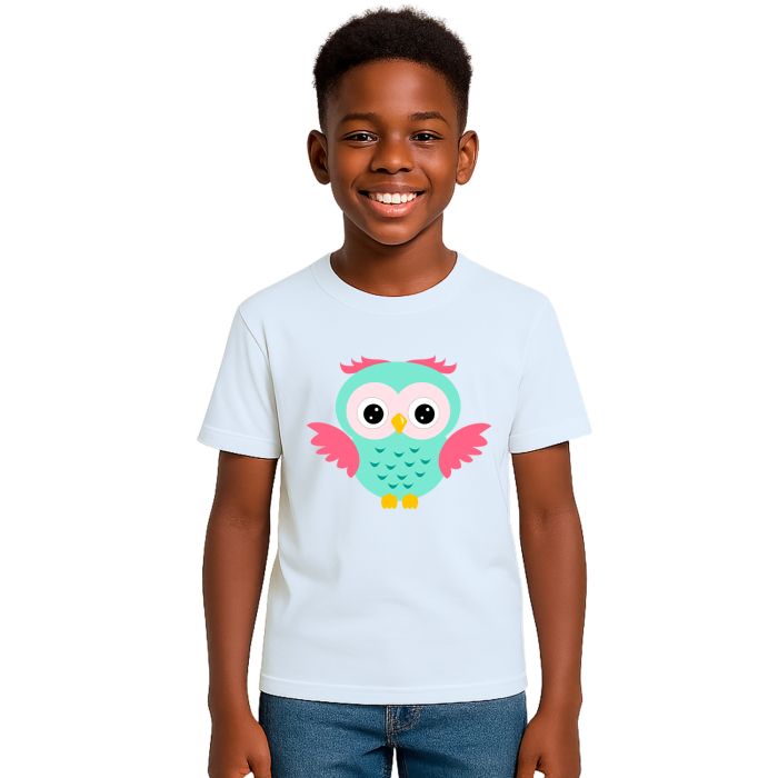 Camiseta Coruja Verde Asas Estampa Personalizada