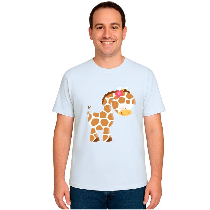 Camiseta Girafa Mini Florzinha Estampa Personalizada
