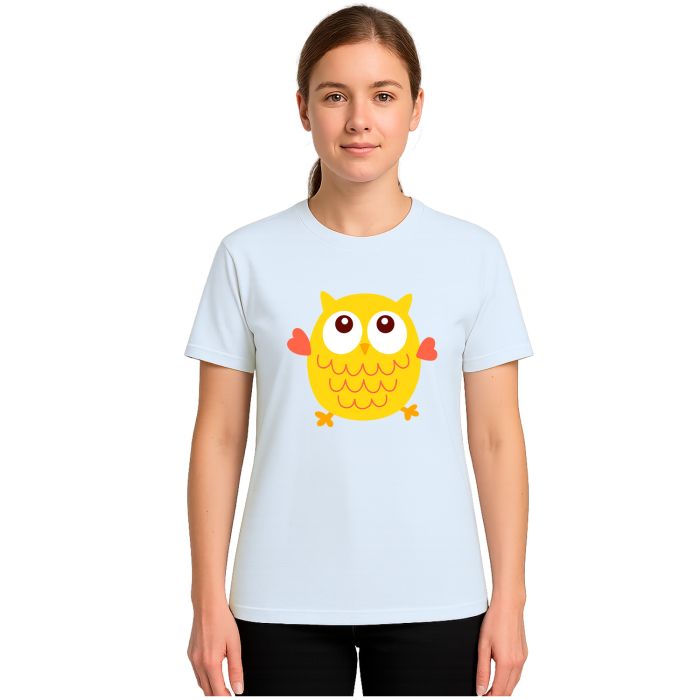 Camiseta Coruja Amarela Owl Estampa Personalizada