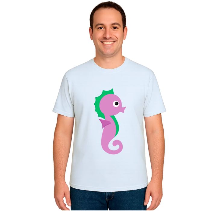 Camiseta Cavalo Marinho Roxo Estampa Personalizada