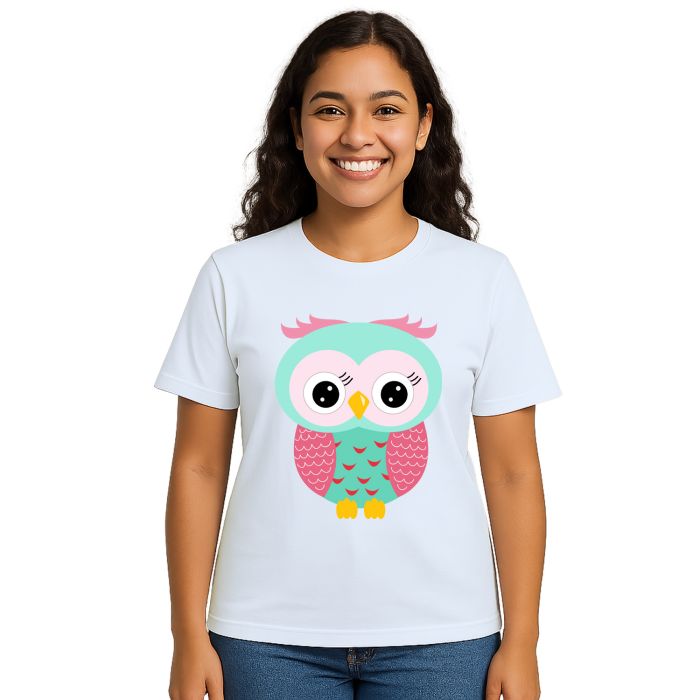 Camiseta Coruja Verde Corujita Estampa Personalizada
