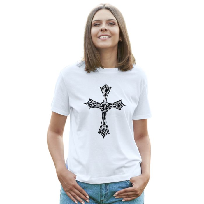 Camiseta Tribal Cruz Religiosa Estampa Personalizada Algodão