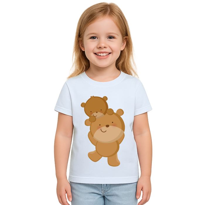 Camiseta Urso Pai e Filho Brincando Personalizada