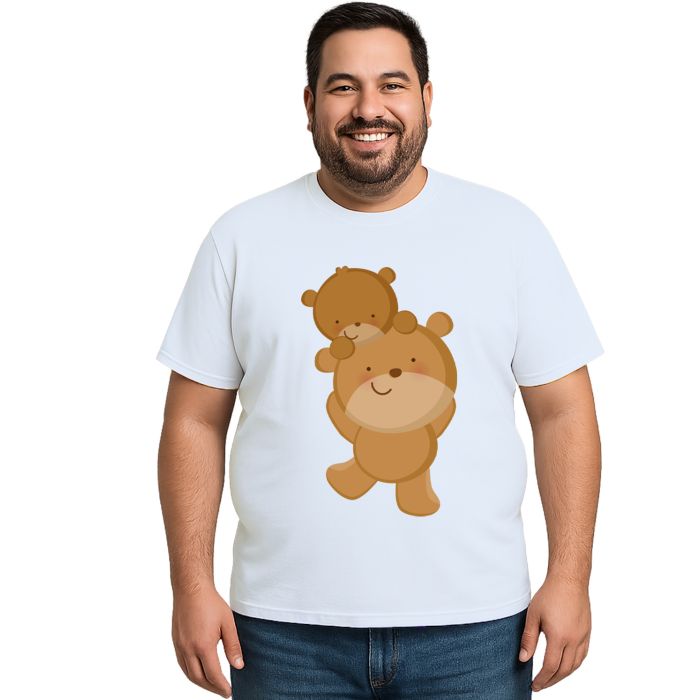 Camiseta Urso Pai e Filho Brincando Personalizada