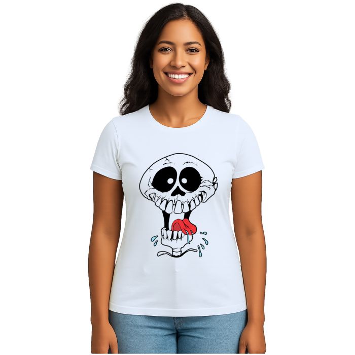 Camiseta Caveira Louca Divertida Estampa Personalizada