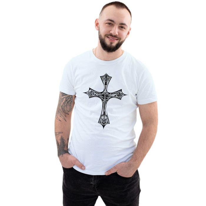 Camiseta Tribal Cruz Religiosa Estampa Personalizada Algodão