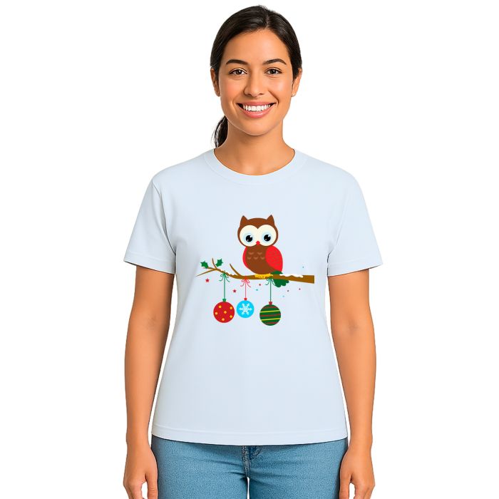 Camiseta Coruja Natal Corujinha Natalina Personalizada