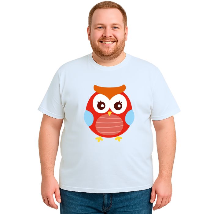 Camiseta Coruja Vermelha Pose Estampa Personalizada