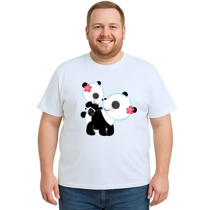Camiseta Ursinhas Panda Mãe e Filha Personalizada