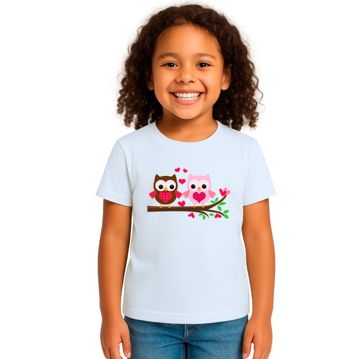 Camiseta Corujas Corações Corujinha Estampa Personalizada