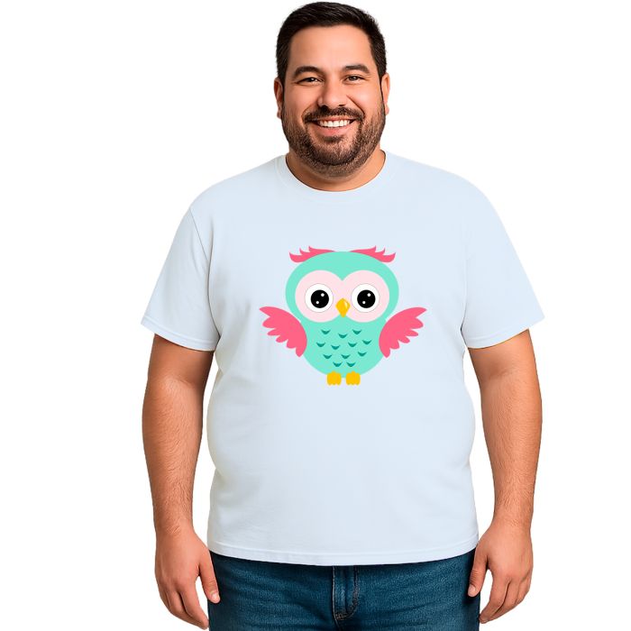 Camiseta Coruja Verde Asas Estampa Personalizada