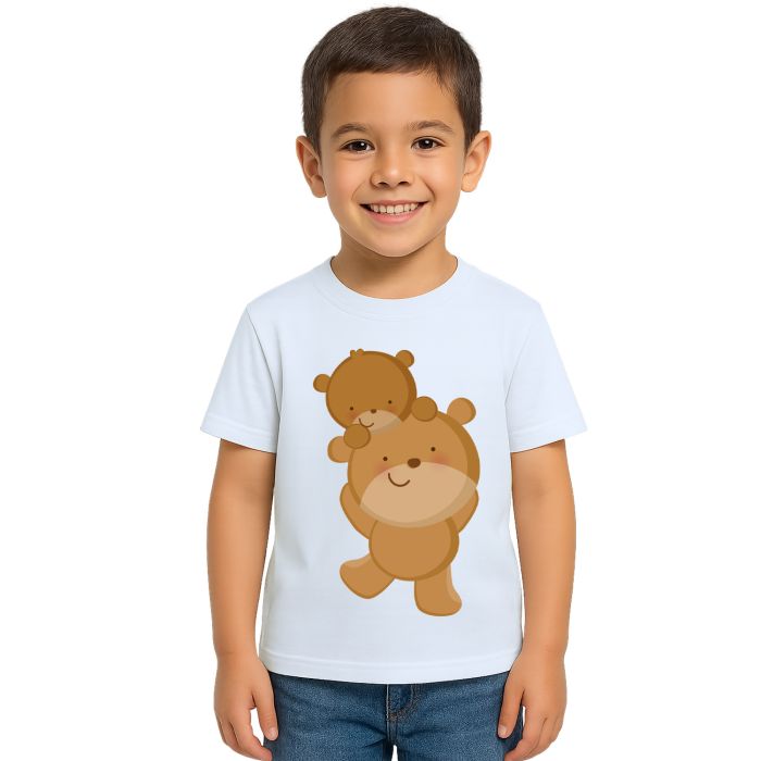 Camiseta Urso Pai e Filho Brincando Personalizada