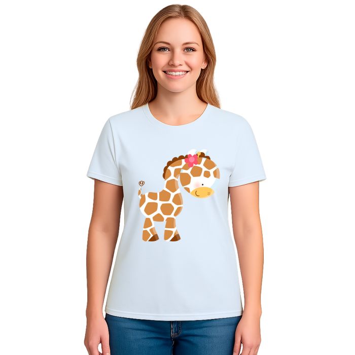 Camiseta Girafa Mini Florzinha Estampa Personalizada