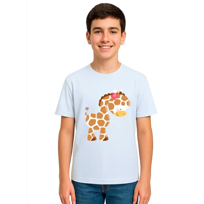 Camiseta Girafa Mini Florzinha Estampa Personalizada
