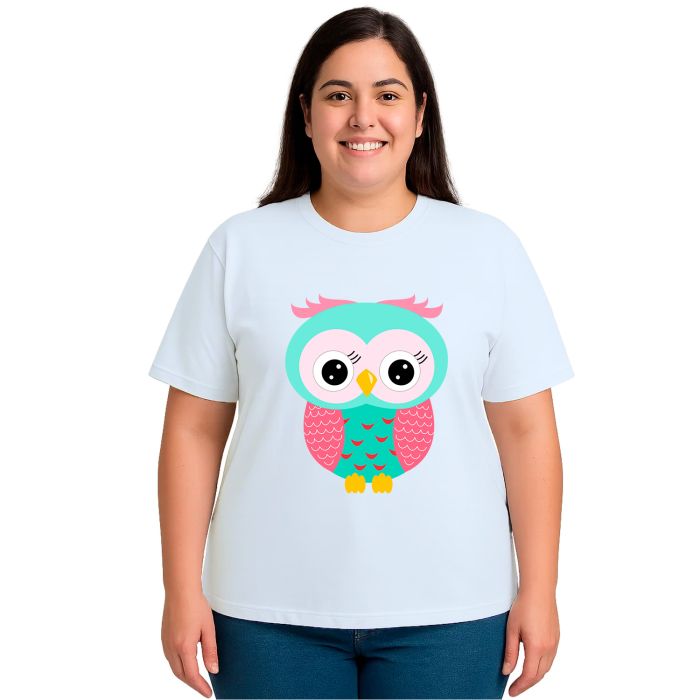 Camiseta Coruja Verde Corujita Estampa Personalizada