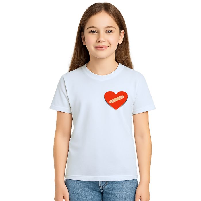 Camiseta Coração Band Aid Curativo Estampa Personalizada