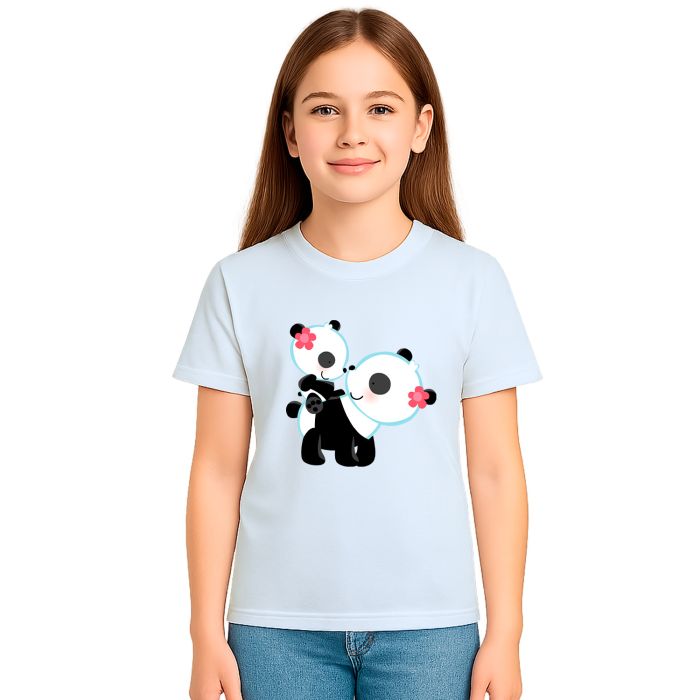 Camiseta Ursinhas Panda Mãe e Filha Personalizada