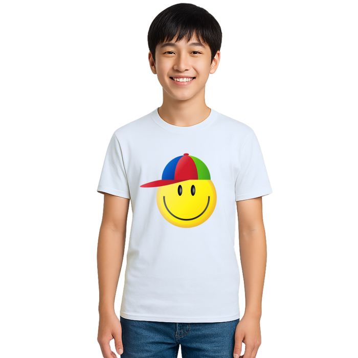 Camiseta Smile Feliz De Boné Estampa Personalizada
