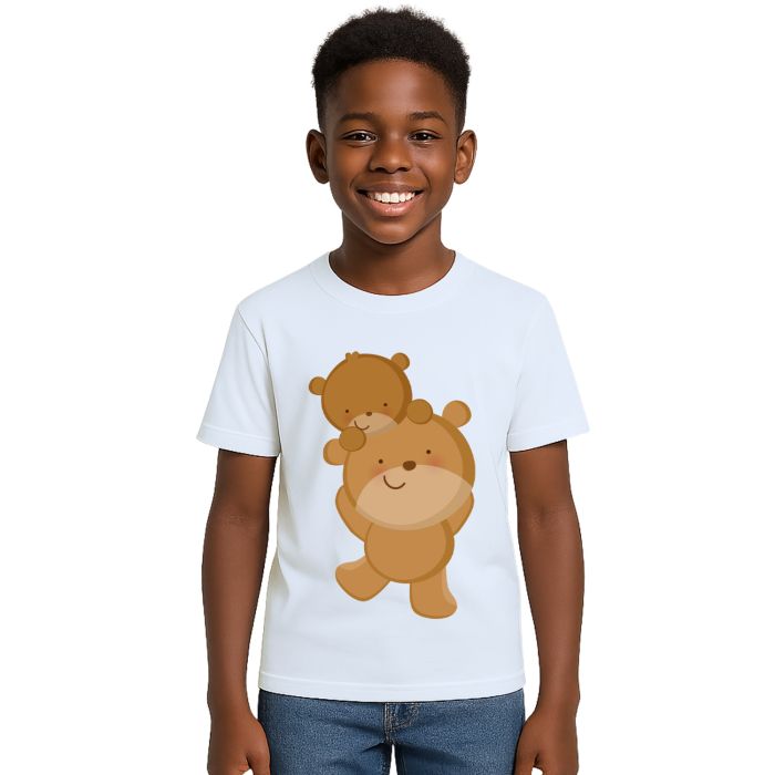 Camiseta Urso Pai e Filho Brincando Personalizada