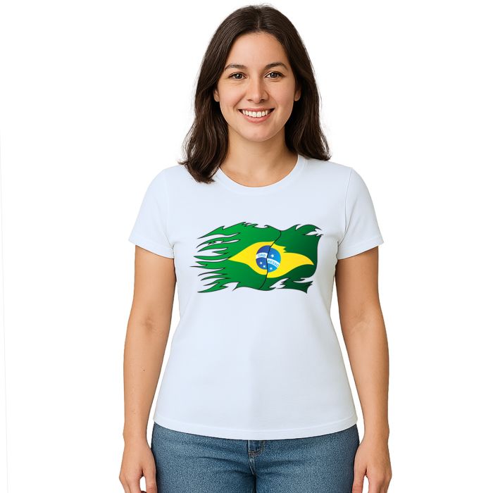 Camiseta Brasil Bandeira Speed Estampa Personalizada