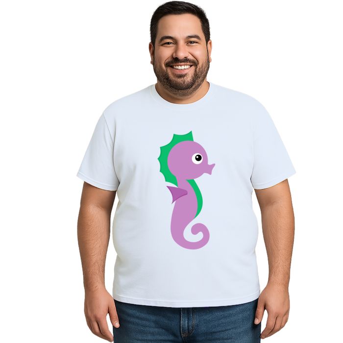 Camiseta Cavalo Marinho Roxo Estampa Personalizada