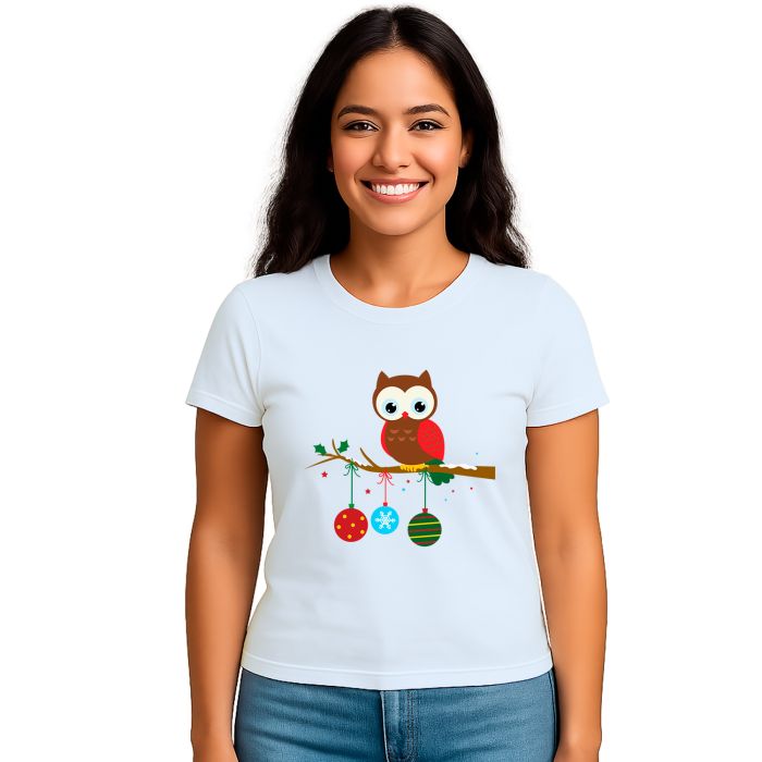 Camiseta Coruja Natal Corujinha Natalina Personalizada