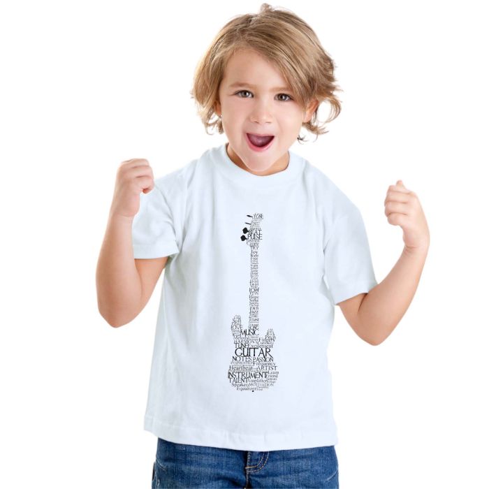 Camiseta Guitarra Rock And Roll Estampa Personalizada