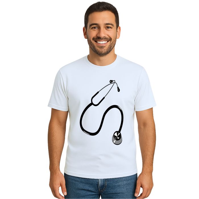 Camiseta Medicina Estetoscópio Estampa Personalizada