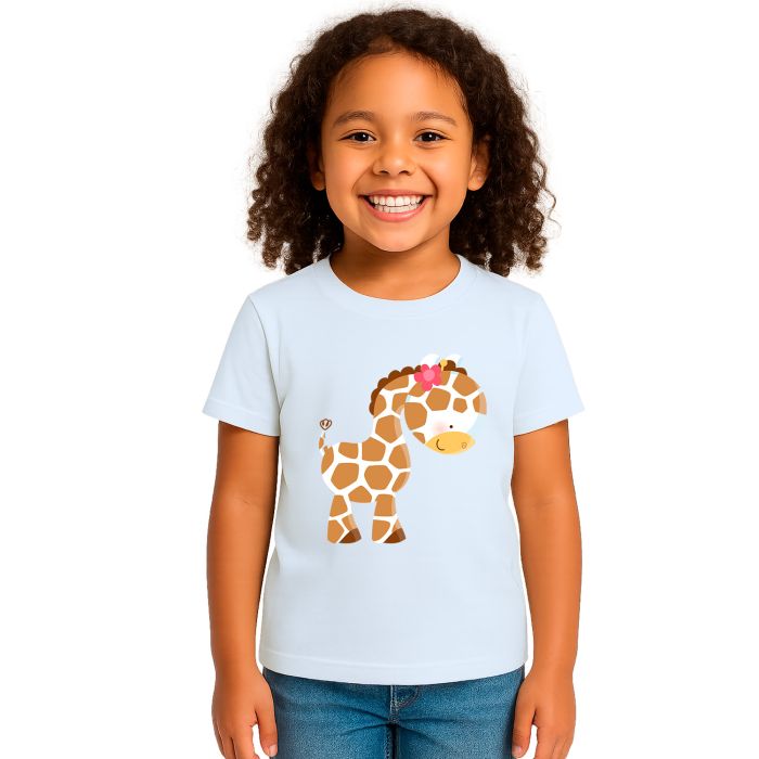 Camiseta Girafa Mini Florzinha Estampa Personalizada