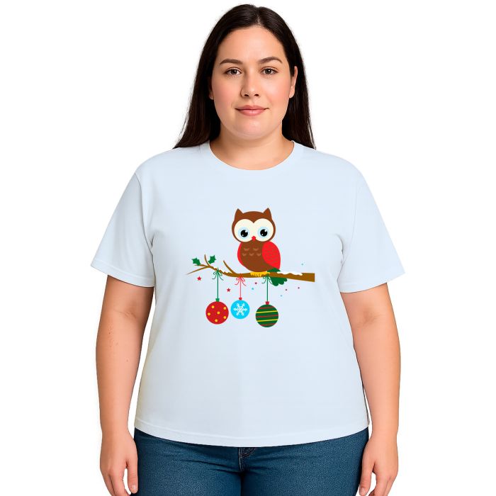 Camiseta Coruja Natal Corujinha Natalina Personalizada