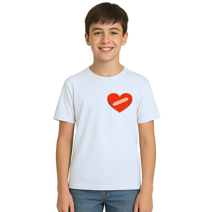 Camiseta Coração Band Aid Curativo Estampa Personalizada