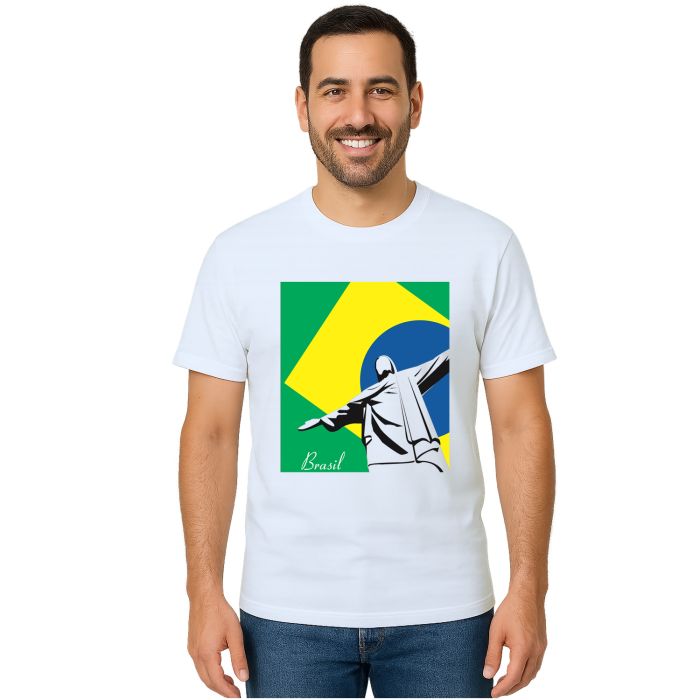 Camiseta Brasil Cristo RJ Rio de Janeiro Personalizada
