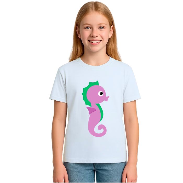 Camiseta Cavalo Marinho Roxo Estampa Personalizada
