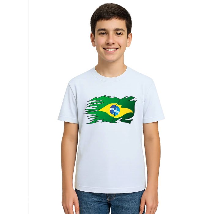 Camiseta Brasil Bandeira Speed Estampa Personalizada