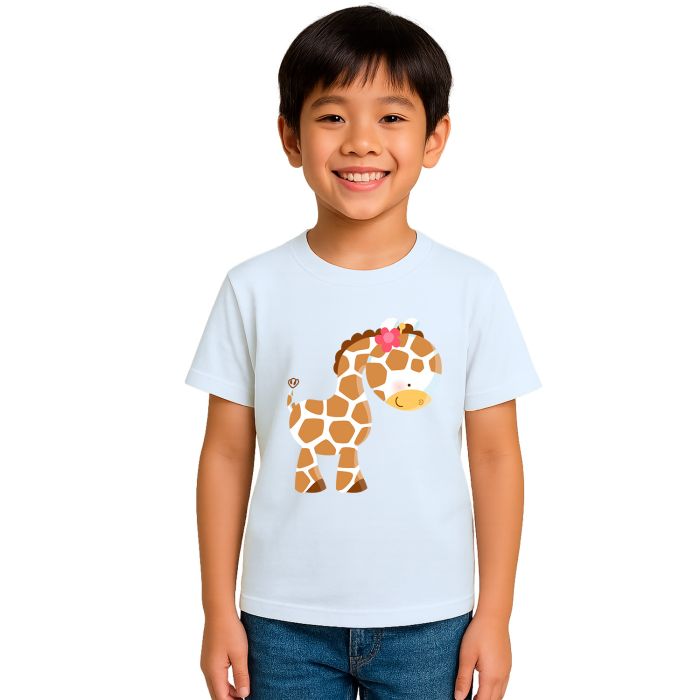 Camiseta Girafa Mini Florzinha Estampa Personalizada