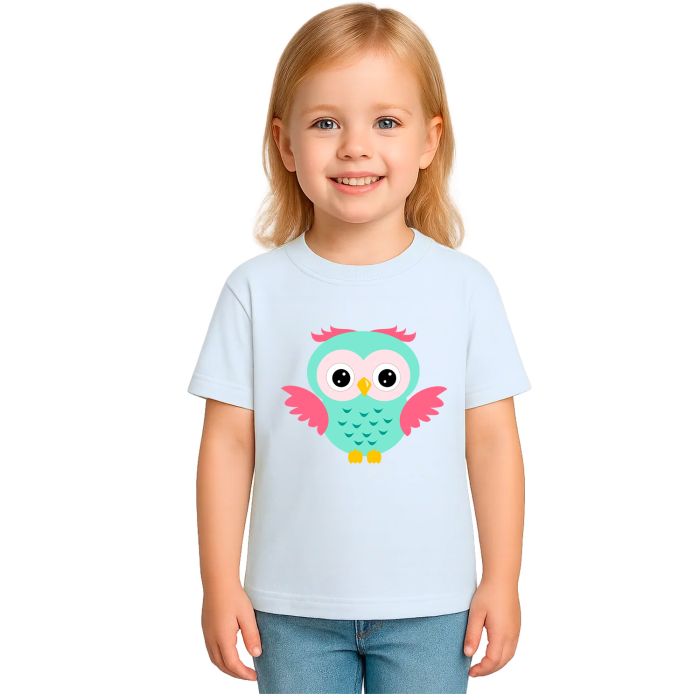 Camiseta Coruja Verde Asas Estampa Personalizada