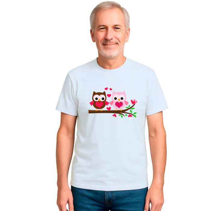 Camiseta Corujas Corações Corujinha Estampa Personalizada