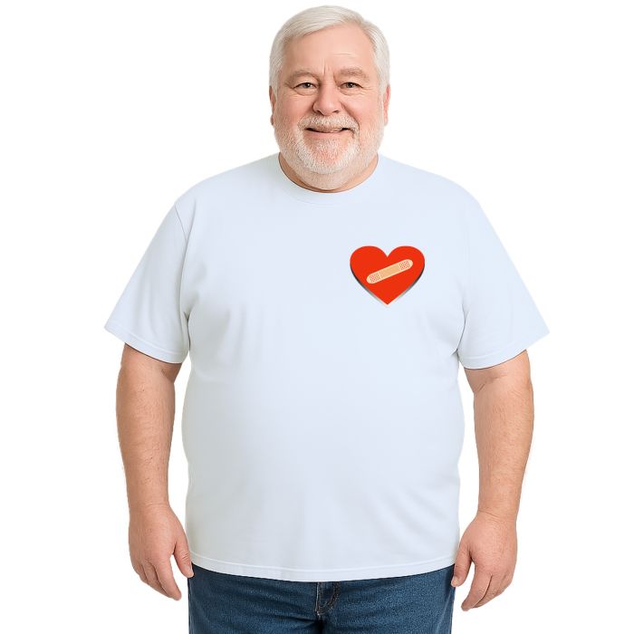 Camiseta Coração Band Aid Curativo Estampa Personalizada