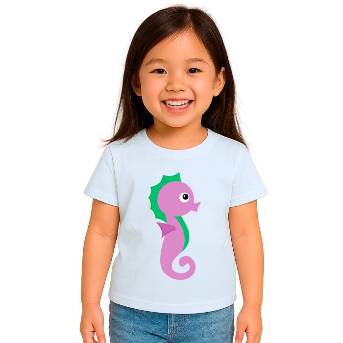 Camiseta Cavalo Marinho Roxo Estampa Personalizada
