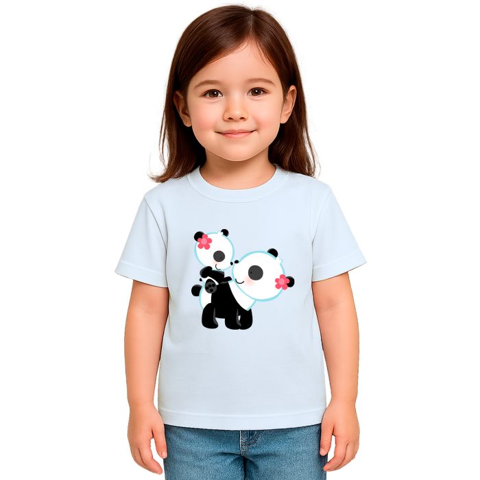 Camiseta Ursinhas Panda Mãe e Filha Personalizada