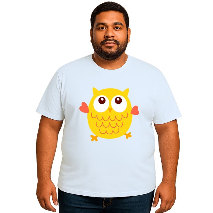Camiseta Coruja Amarela Owl Estampa Personalizada