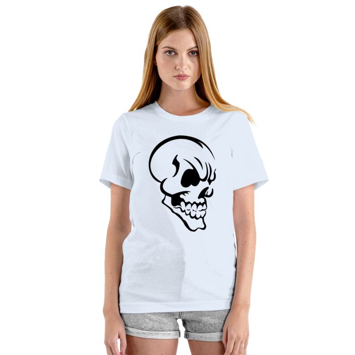 Camiseta Caveira Perfil Criativa Personalizada Algodão