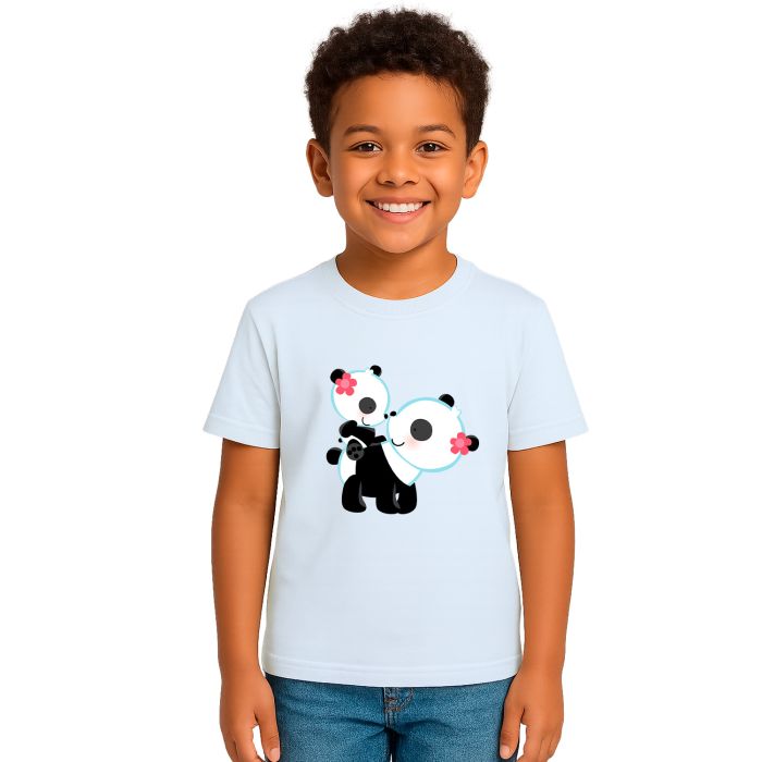 Camiseta Ursinhas Panda Mãe e Filha Personalizada